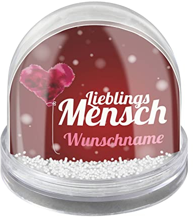 printplanet® - Schneekugel mit eigenen Namen Personalisieren - Motiv: Lieblingsmensch
