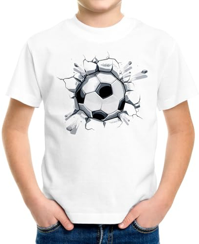 MoonWorks® Kinder T-Shirt Jungen Fussball-Motiv lustig Tor Ball-Sport Geschenk für Jungen Fussballfan