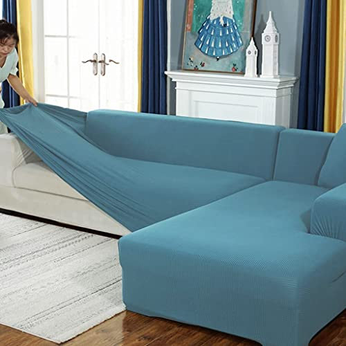 AYouge Sofabezug,Sofabezug Ecksofa-Sofabezug Stretch Sofabezug mit festem Schaumstoffstab für 1/2/3/4 Sitzer（L-förmiges Ecksofa erfordert Zwei）