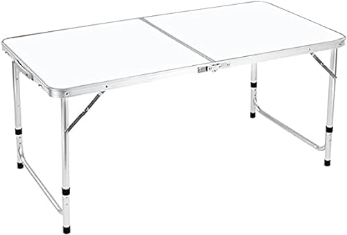 REQUISITE NEEDS Indoor Outdoor Folding Camping Table Picnic Table with Adjustable Height, Aluminium Foldable Portable for Kitchen Garden Party Compact Small BBQ Picnic Table (4ft)