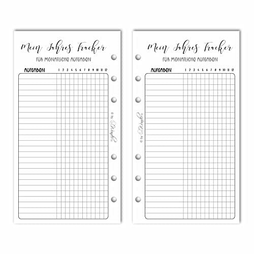 SinnWunder® Habit-Tracker Listen für monatliche Aufgaben, passend für 6-Ringplaner der Größe Personal