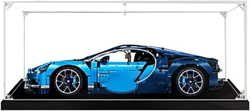 APRILA Acryl Vitrine für Technic 42083 Technic Bugatti Chiron, Staubdichte Vitrine Transparente Schaukasten Aufbewahrungsbox für Modelle Sammlerstücke, 62 x 30 x 20CM (Nur Vitrine)