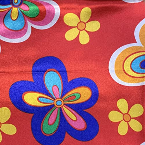 textil pertex Karnevalsstoff, Satin Blumen HIPPIE, Kostümstoffe, Handwerk und Bastelstoffe, 150 cm breit