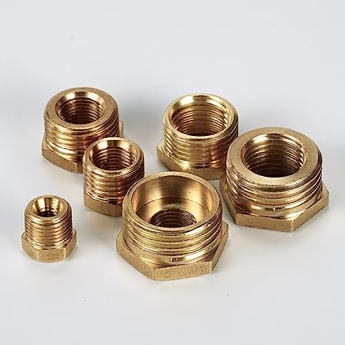 Brass Tap Connector 1 Male to 3/4 Female BSP Thread Plumbing Fittings Water Pipe Adapter Hex Hex Bushing Coupling for Garden Hose Connecting Conversion