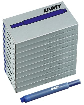 LAMY T10 10er Set löschbare Tintenpatronen mit großem Tintenvorrat - geeignet für alle Lamy Patronenfüllhaltermodelle - Inhalt 1,25ml je Patrone - 5 Stück pro Päckchen - Tintenfarbe blau
