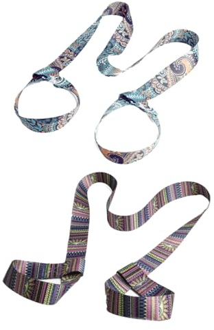 XUJLRL 2 Stück Yogamatte Tragegurt Verstellbar Bio Baumwolle Tragbares Haltbare Yoga Mat Harness Strap SlingYoga Mat Harness Strap Sling Verstellbare Baumwollschlinge Tragegurt Schultergurt
