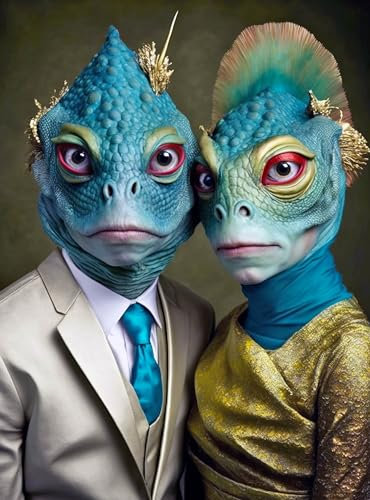 Cross & Glory - Meet The Aliens: Calantha and Vaelen - 1000 Piece Jigsaw Puzzle | Romantic Interstellar Love Story | Vibrant Artistic Collectible
