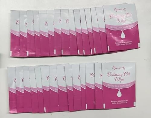 Beauty7 Wachsentferner Tücher Öltüchern Wachsstreifen wax streifen Öle Tücher zur Pflege und Beruhigung nach dem Wachsen Post Wax Calming Oil Wipes Nachfüllpackung Nach Wachs Tücher 30stk