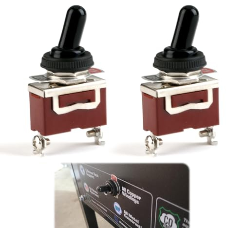 2PCS Interruptor de Palanca, Interruptor 2 Posiciones, 12VDC 15A Impermeable 250V AC 15A, Interruptor de Palanca Resistente Al Agua SPST ON/OFF 2 Pines Para Coche, Camión, Barco