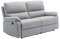 Vente-unique - Relaxsofa elektrisch 3-Sitzer - Stoff - hellgrau - LUNANO