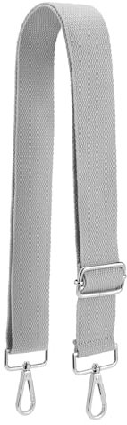 QIUTIMIY Canvas Adjustable Replacement Bag Strap, Wide Shoulder Bag Belt with Metal Swivel Hooks for Messenger Bag Crossbody Handbag(Silver-Gray)