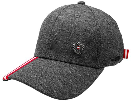 Österreich Adler Stretch Fit Kappe - Stylische Kappe, Verstellbar und Bequem, Atmungsaktiv und Pflegeleicht, Ideal für Freizeit und Sport, Tolles Geschenk - Dunkelgrau