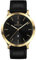 Lilienthal Berlin Herrenuhr Huxley in Gold/Schwarz – Armbanduhr am schwarzen Leder-Armband – aus 316L Chirurgenstahl mit einem Quarzuhrwerk & saphirgehärtetem Mineralglas – 40 mm