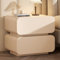 Nachttisch schmal side table, Bauernhaus-Nachttisch, Beistelltische, Schlafzimmermöbel, rustikaler Beistelltisch mit 2 Schubladen und offenem Regal, Sofa-Beistelltisch aus Holz for Schlafzimmer(Beige,