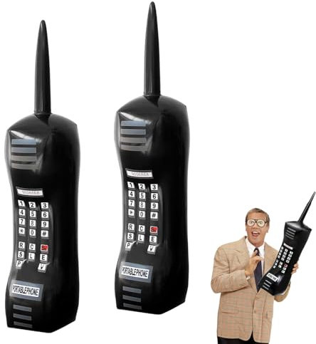 Aufblasbare Rock Star Toy Set,Aufblasbare Instrumente Spielzeug Set,für 80er 90er Party Dekorationen,für Retro Hip Hop Disco Rock Mottopartys, Musikkarnevale (aufblasbares Mobiltelefon)