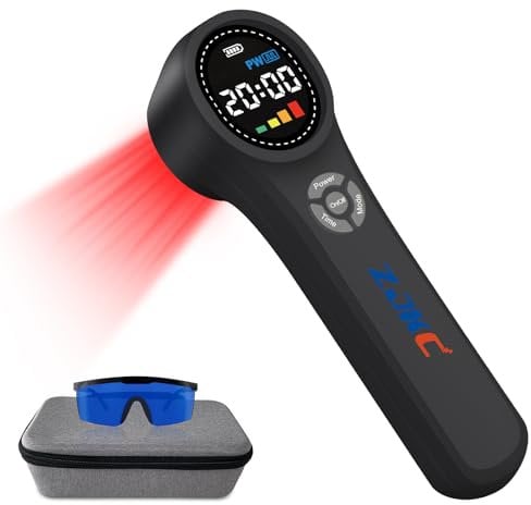 16X660nm + 4X980nm + 4X810nm Handheld Red Light Therapy for Pain Relief, ZJKC Light Therapy for Pain, Portable Cold Light Therapy Machine for Human/Pets