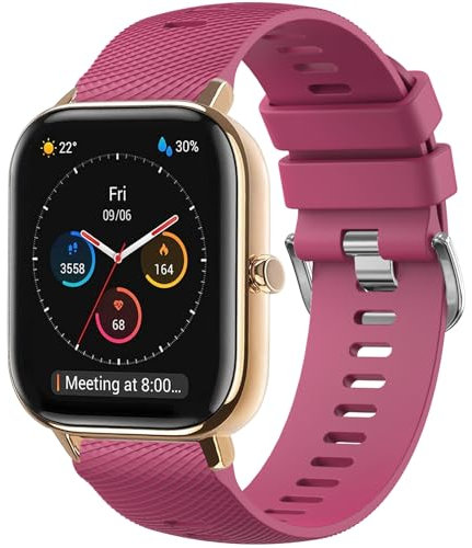 Amzpas Armband für Amazfit GTS 3 42mm / GTR Mini 43mm / GTS 4 / GTS 4 Mini/GTS 2 / GTS 2Mini, Weiches Silikon Armbänder Herren Damen, Wasserdichtes Sport Ersatzarmband für Amazfit Bip 3/ Bip U