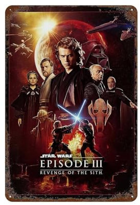 WZWTYSM Star Wars Episode III - Die Rache der SithEisenblechmalerei, Eisenblech, Malerei, Rost-Poster, dekorative Charaktere, Film, Eisenblech, Künstlerhaus, dekorativer Malstil, 3930 x 20 cm