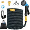 Tubo da Giardino Acqua Flessibile Estensibile 30m, 8 Funzioni di Spruzzo Tubo Acqua con Connettore in Ottone da 1/2 e 3/4, Adatto per Autolavaggio, Giardino, Prato, Bagni Animali (Blu)