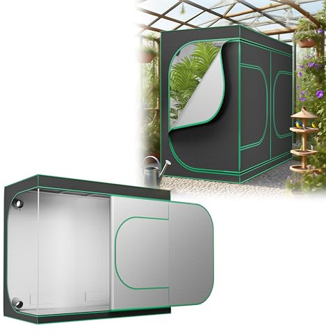 HENGMEI Grow Zelt Grow Tent für Pflanzen Zuchtzelt Gewächshaus Growschrank für Homegrow Indoor Anbauzelt Growroom Garten Anzucht Gemüse Kräuter Grow Schrank (240x120x200cm)