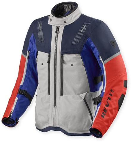 Revit Sand 5 H2O wasserdichte Motorrad Textiljacke, silber/blau, M