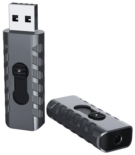 PRMHOOT Aux Bluetooth Adapter Auto, Bluetooth 5.3 Empfänger Klinke Schiebedeckel Design, Transmitter Receiver Freisprechanruf für Auto, TV, Fernseher, Kopfhörer, Stereoanlage