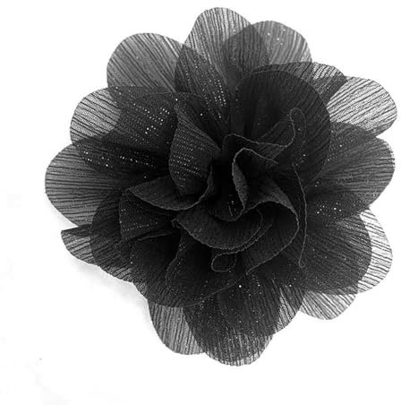 100mm Broches De Fleurs Pour Femme Très Grand Rose Tissu Satin Épinglette Revers Délicat Tissu Satin Broche Camélie Fleurs Pour Soirée De Mariage Vêtements De Danse Accessoires Bijoux (Noir)