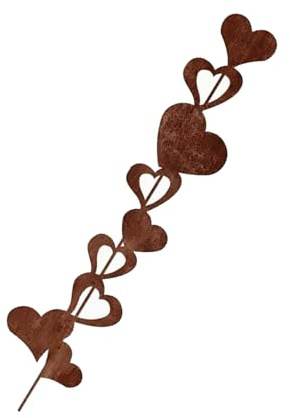 Deko Metall Herz Roststecker Antik Design Erdspieß für Outdoor Garten Rasen Terrasse Landschaft Dekoration Metall Herz Rostig Gartenstecker