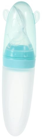 LIFKOME Silikon Babybreiflasche Mit Löffel Lebensmittelecht Sanfter Sauger Einfach Zu Bedienen -frei Sicher Für Babybrei Reis Und Püreefütterung Grün