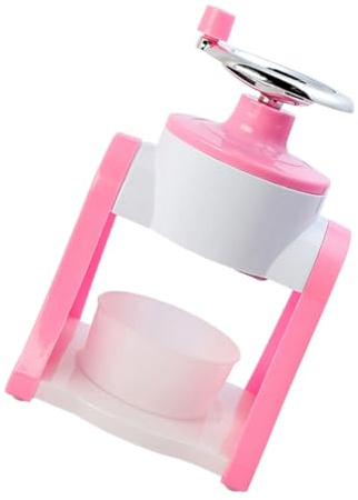 EPIGEIST Manual Ice Crusher Hand Operated Small Ice Crushing Machine for Home Use Cutter Pink Household Smoothie Maker for Cool Summer Desserts
