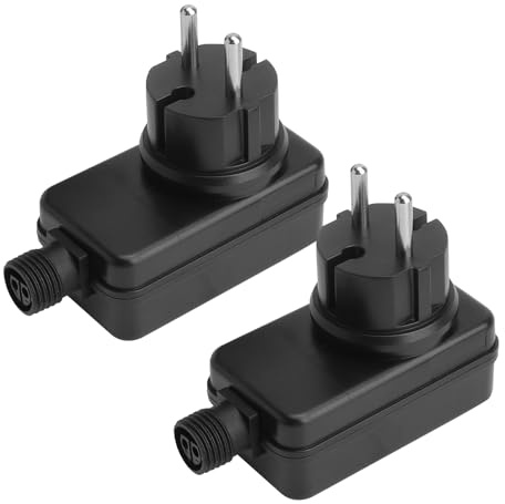 12V 1A Netzteil Adapter IP44 Wasserdicht 2 Stück EU Stecker LED Netzteil 12V für Gartenbeleuchtung, Lichterkette, Weihnachtsdeko Outdoor Stromversorgung mit Kurzschlussschutz