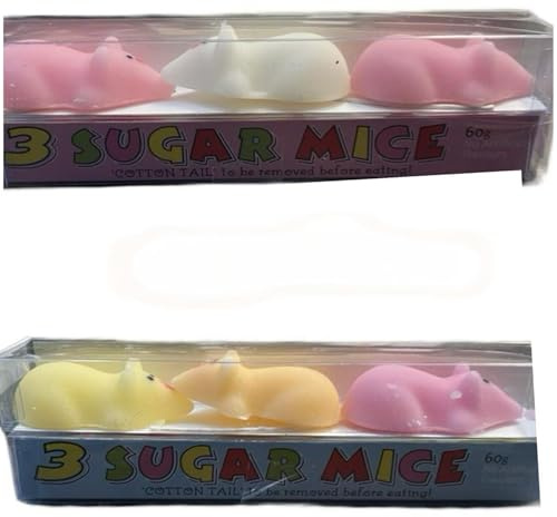 Sugar Mice with cotton tails x 3 Nostalgic Traditional Stocking Filler (Assorted)