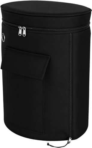 Sacolin Propane Tank Cover, 20-Pound Gas Cylinder Protective Sleeve, 13 X 26 in, Black 600D Oxford Cloth, Dual Zipper Access