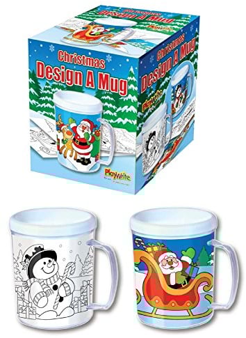 Playwrite Kids Xmas Colour Your Own Assorted Plastic Mug