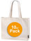 Santa Perago 10er Pack Premium Jutebeutel – Tragetasche unbedruckt aus 100% Bio-Baumwolle, wiederverwendbar & umweltfreundlich, XXL Stoffbeutel mit langen Henkeln, zum Bemalen geeignet