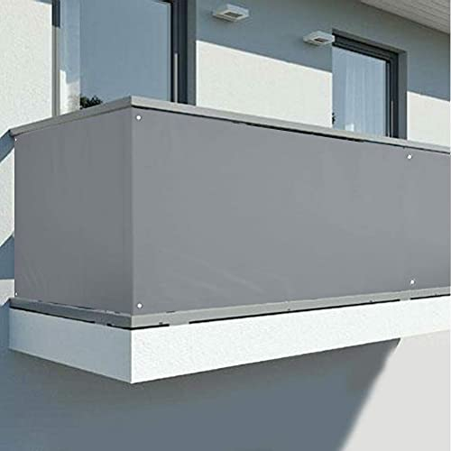 BAKAJI Telo Copertura Frangivista Frangivento per Ringhiera Protezione Balcone Dimensione 600 x 90 cm in Tessuto PVC Aggancio ad Occhielli Corda 24mt Inclusa (Grigio Chiaro)