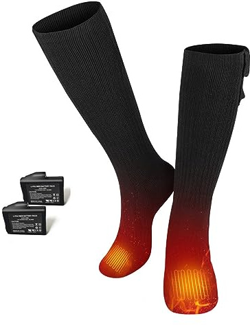 BARCHI HEAT Heated Socks for Men and Women, Rechargeable Electric Heated Socks, Winter Foot Warmers, Suitable for Skiing, Cycling, Fishing, Hunting.