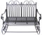 SK Style Metall-Schaukelbank im Garten, klassisches Design in Schwarz