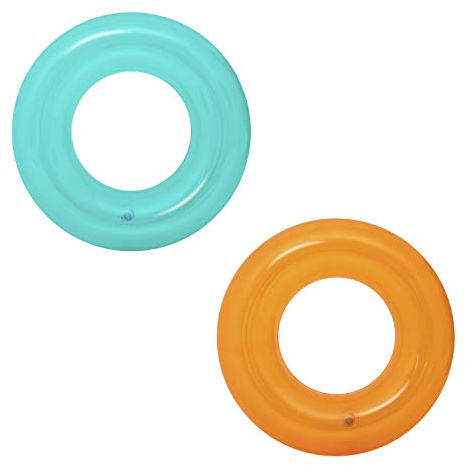 Bestway Schwimmring, Transparent, 51 cm, sortiert | Nach dem Ablassen der Luft platzsparend für Strandtasche und Reise – nur unter unmittelbarer Aufsicht verwenden.