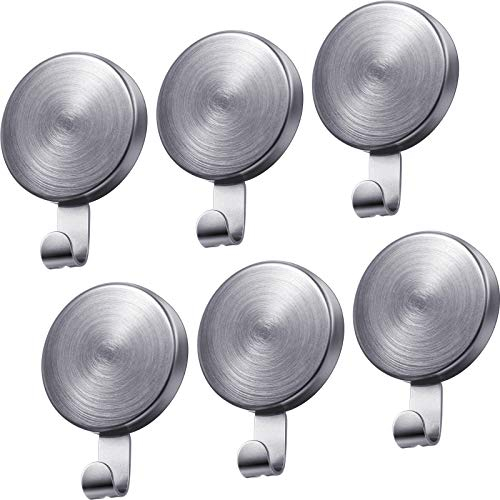Jetec 6 Piezas Ganchos Magnéticos de Corona Gancho de Imán Colgador para Coronas de Navidad Frigorífico Cocina Decoración Fiesta Puertas de Metal Oficina y Garaje (Plata)
