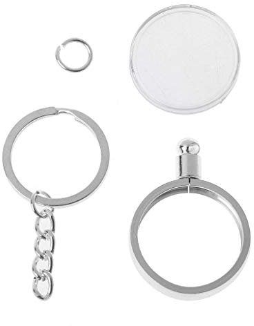 JOYKK 27mm Porte-Monnaie commémoratif Porte-clés médaillon Porte-clés Pendentif pièce Souvenir - Argent # 27