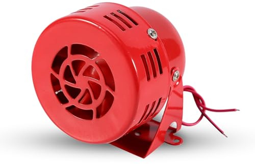 DEWIN Rote Luft Sirenen, 12V Elektroauto LKW Motorradgetriebene Luftangriffe Sirenenhorn Alarm Laut 50er Jahre Rot