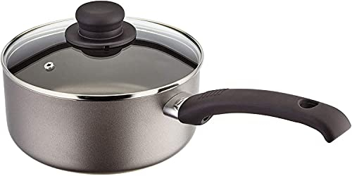 AZS Saucepan 20cm / 2.7 L, Non-Stick Large Sauce Pan Aluminium - Vented Saucepans with Glass Lid and Stay Cool Handles – Cooking Pot Suitable for Gas, Halogen, Solid Hotplate & Radiant Ring