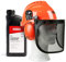 OREGON Yukon Chainsaw Safety Helmet with Protective Ear Muff and Mesh Visor (562412) & Chainsaw Chain and Guide Bar Oil, 1 Litre Bottle (90844)