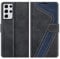 MOBESV Coque pour Samsung Galaxy S21 Ultra 5G, Housse en Cuir Magnétique Fonction Stand Étui pour Samsung Galaxy S21 Ultra 5G, Élégant Noir