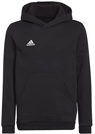 adidas Entrada 22 Sweat Hoodie, Felpa con Cappuccio Unisex-Bambini, Black, 13-14 Years