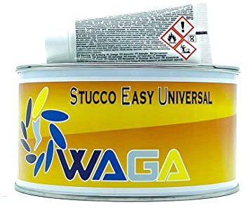 Mastic métallique Easy 2 kg Beige pour carrosserie voiture moto Camper, Mastic à métal avec catalyseur Indureur, Professionnel, Survernissable - Waga Paint Tecniques