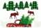 Fußmatte im Vintage-Stil, Motiv: Lkw und Elch, Weihnachtsbaum mit schottischem Karomuster, Winterdekoration, 50,8 x 78,7 cm, rutschfest, rechteckig, für Innen- und Außenbereich, Haus und Garten