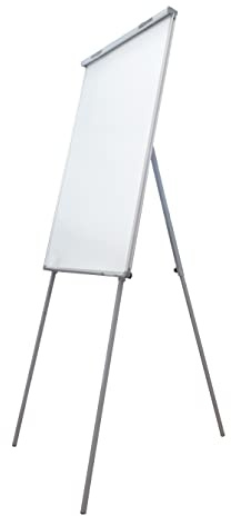 Danieli Lavagna Magnetica Scrivibile e Cancellabile con Portablocco per Fogli Mobili cm 60,5x100. Flipchart con Treppiede o con Ruote. (Con Treppiede)