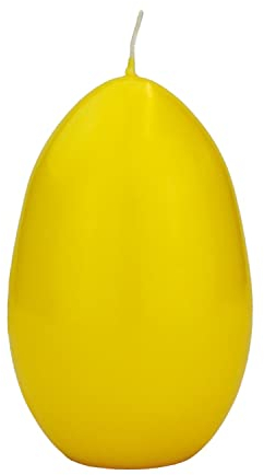 INNA-Glas Osterei Kerze LEONITA, gelb, 12cm, 8cm, 40h - Made in Germany - Deko Kerzen